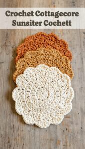 Crochet Cottagecore Sunrise Coaster Crochet