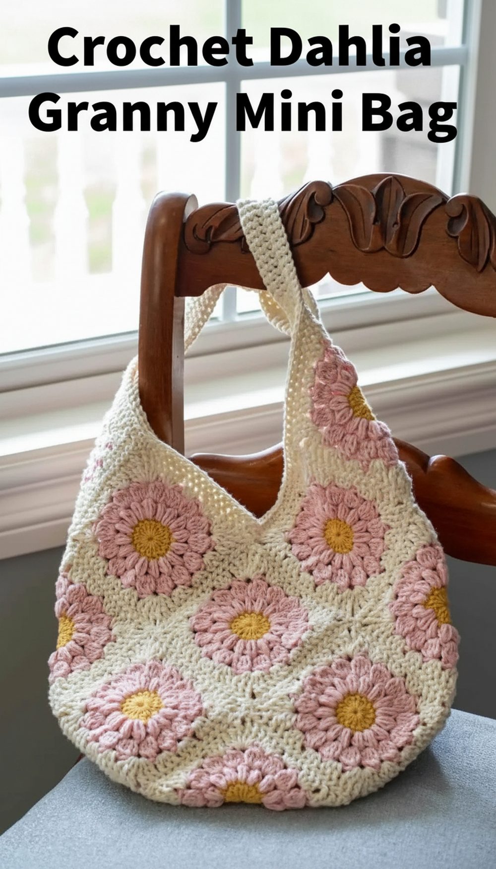 Crochet Dahlia Granny Mini Bag