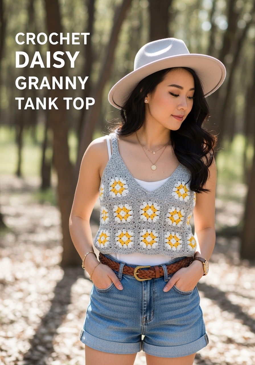Crochet Daisy Granny Tank Top