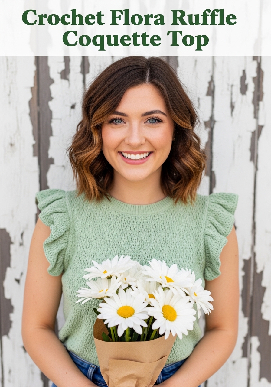 Crochet Flora Ruffle Coquette Top