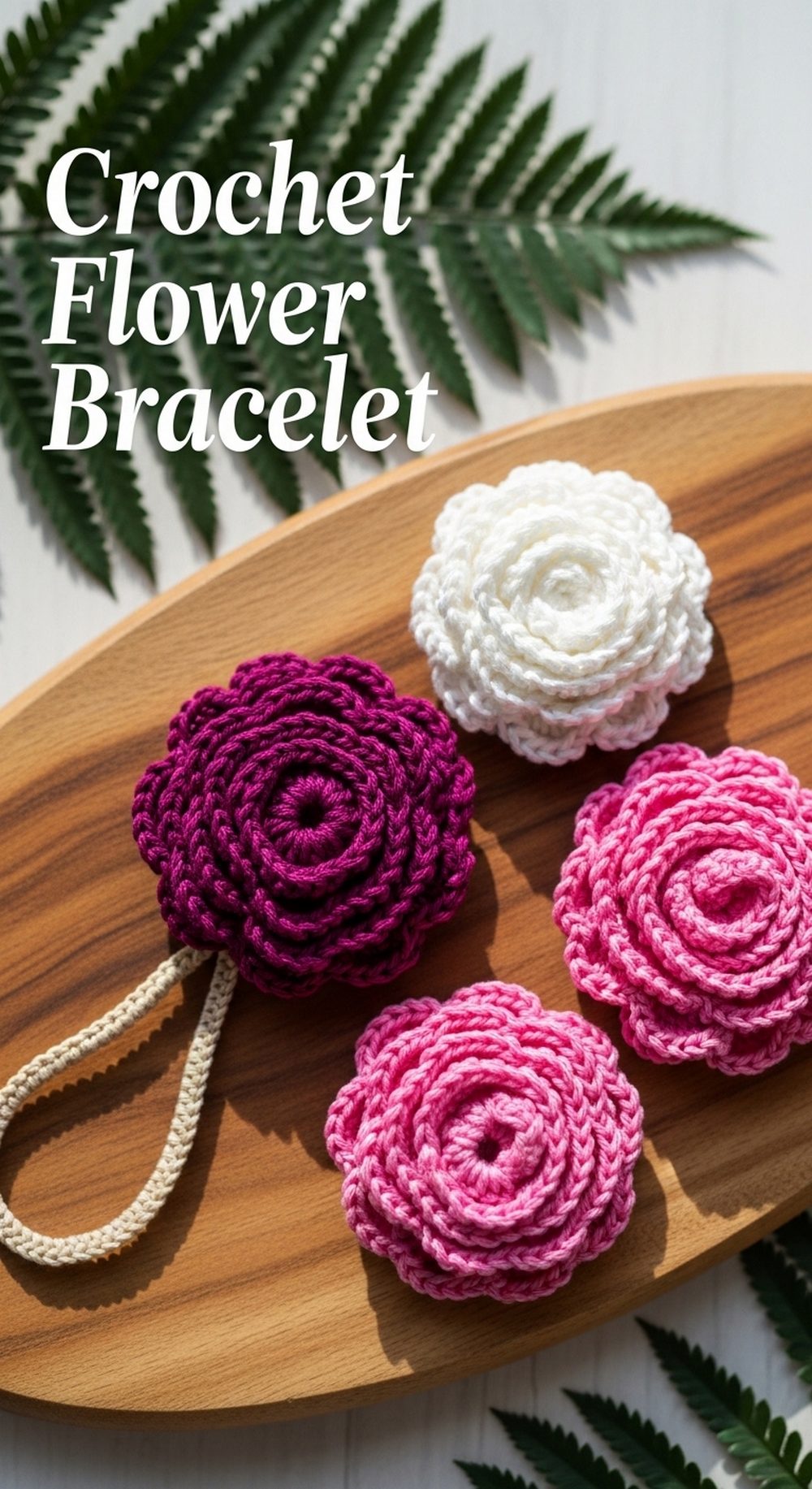 Crochet Flower Bracelet