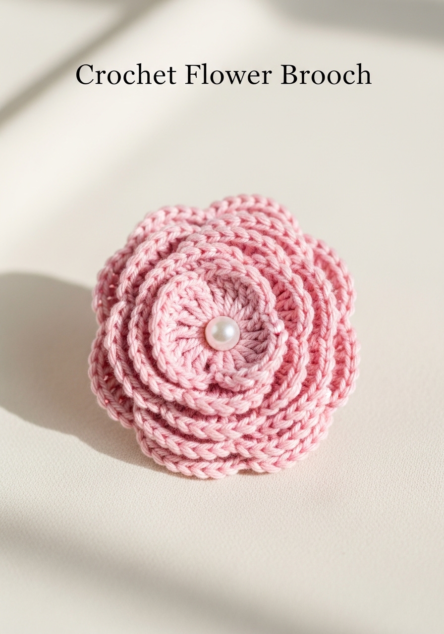 Crochet Flower Brooch