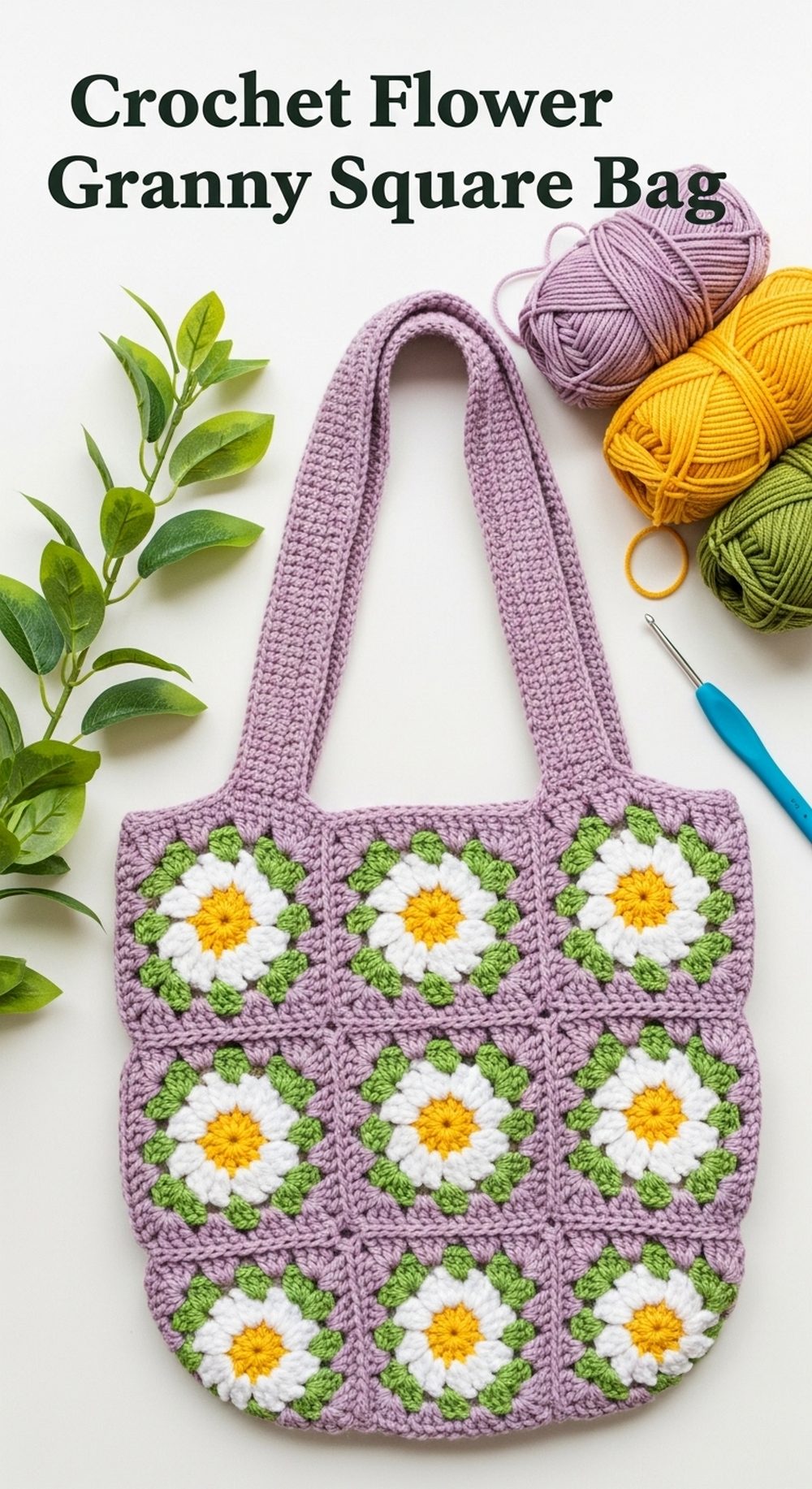Crochet Flower Granny Square Bag