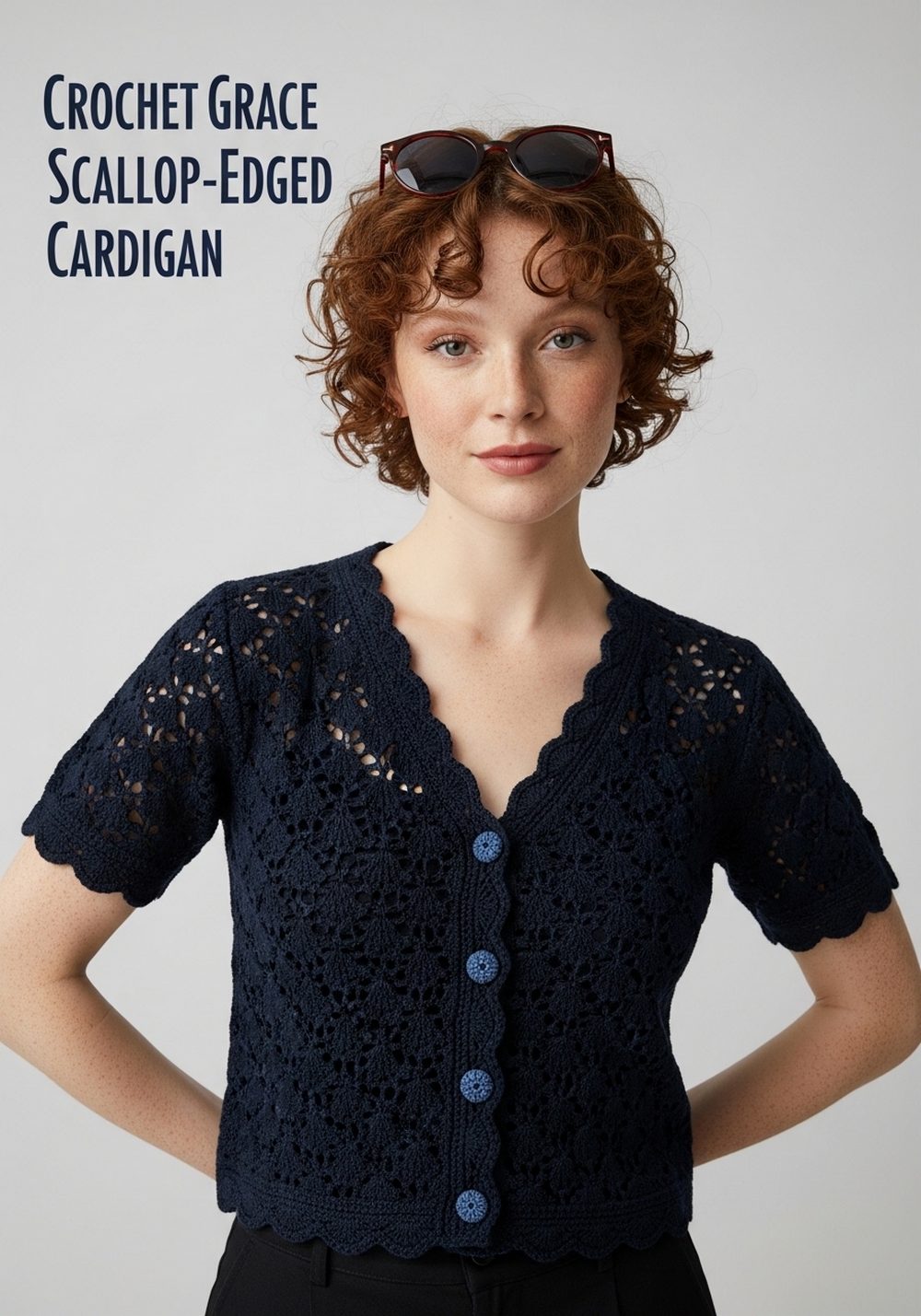 Crochet Grace Scallop-Edged Cardigan
