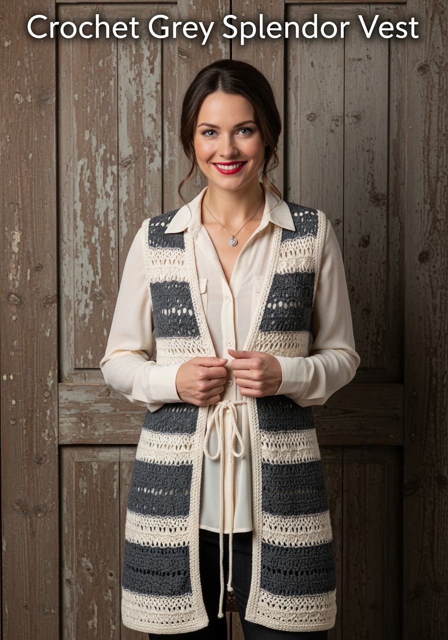 Crochet Grey Splendor Vest