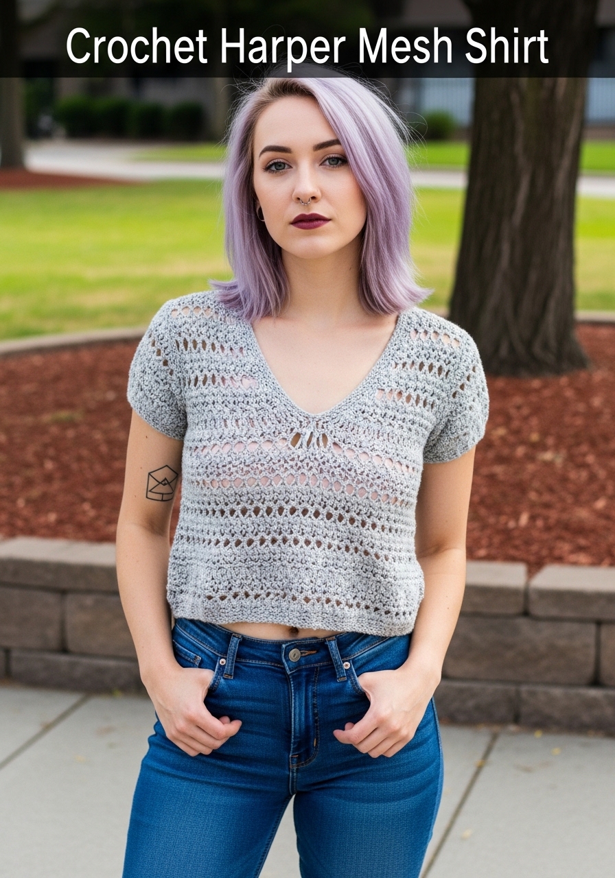 Crochet Harper Mesh Shirt