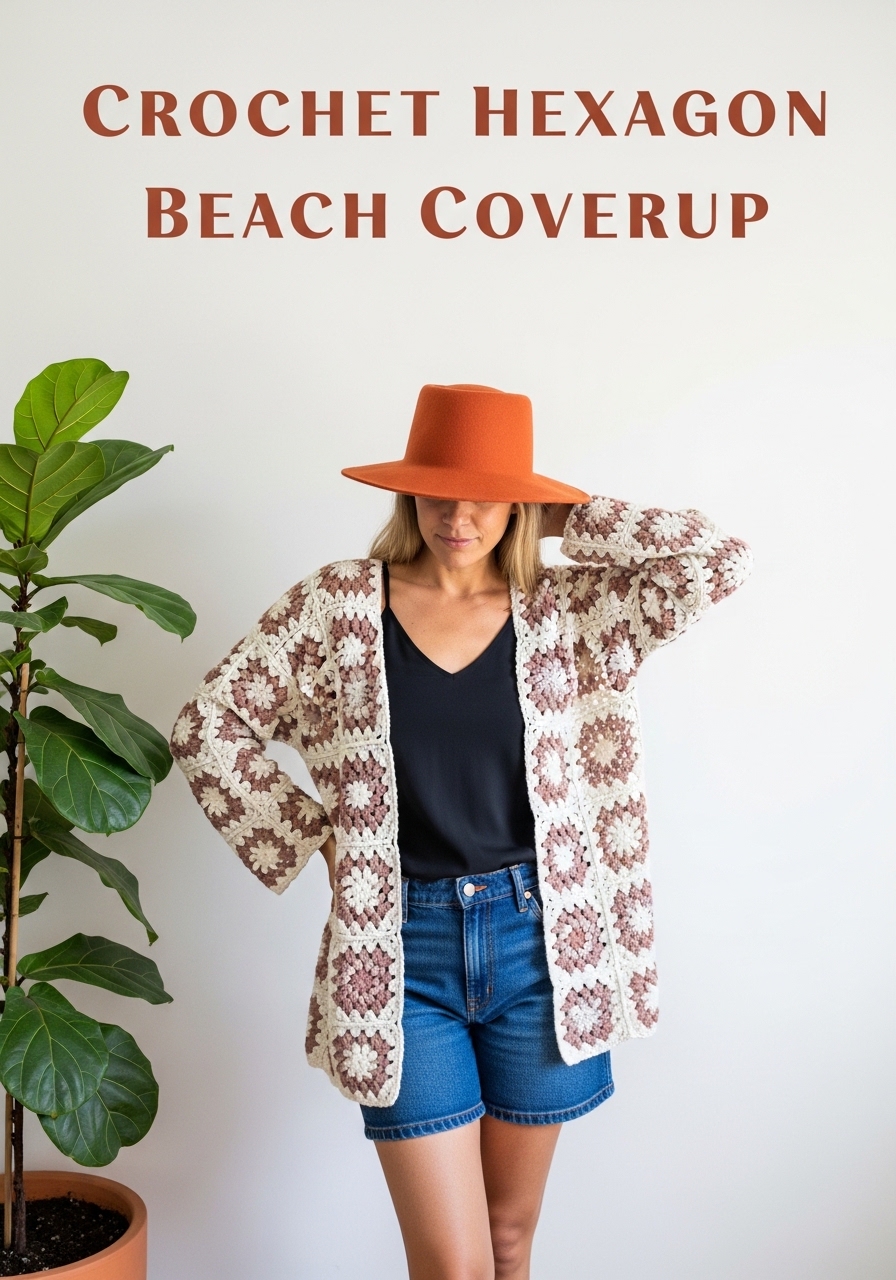 Crochet Hexagon Beach Coverup