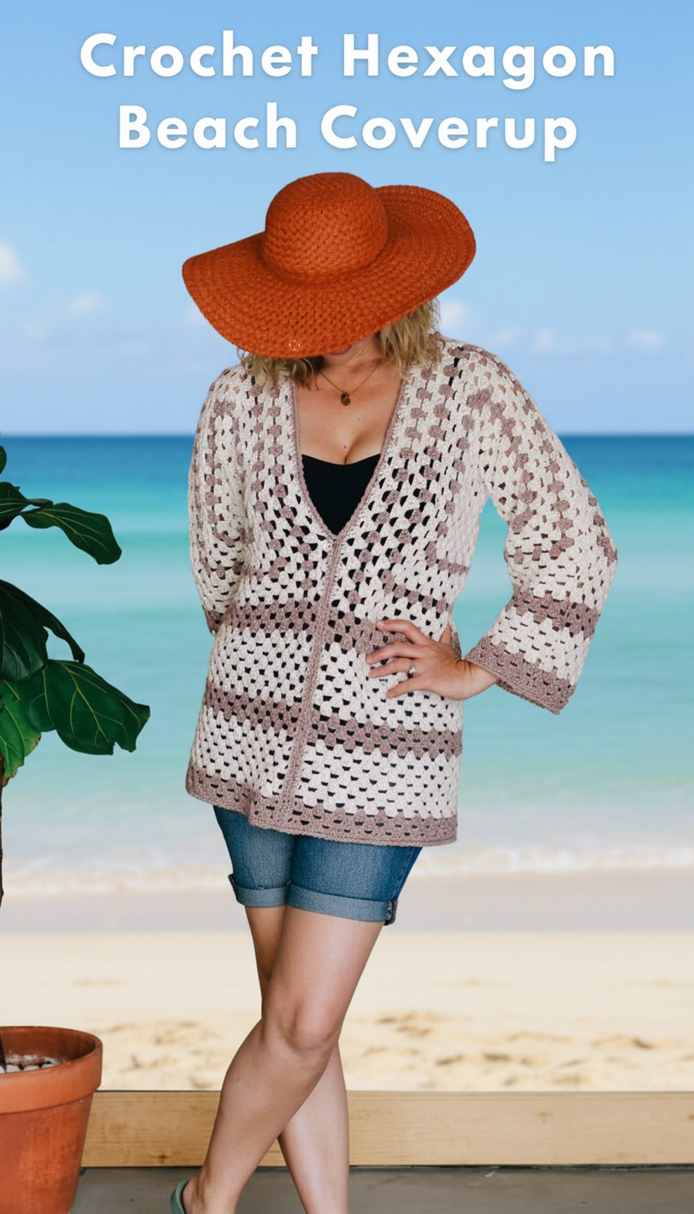 Crochet Hexagon Beach Coverup