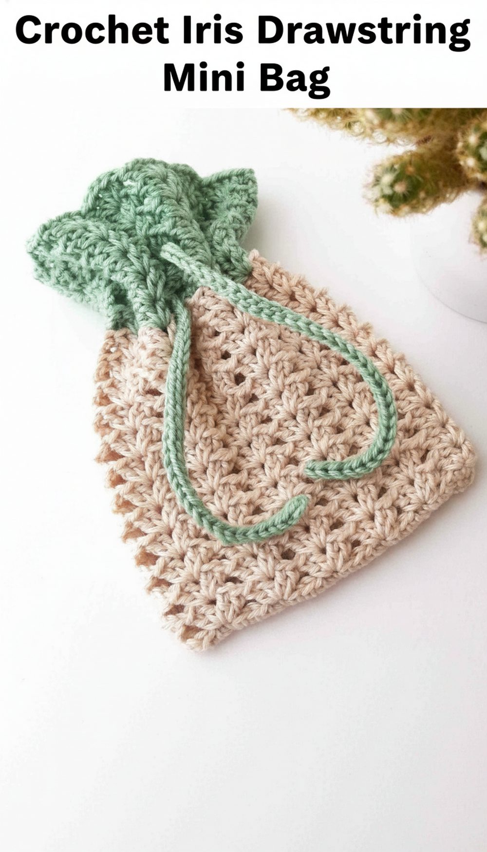 Crochet Iris Drawstring Mini Bag