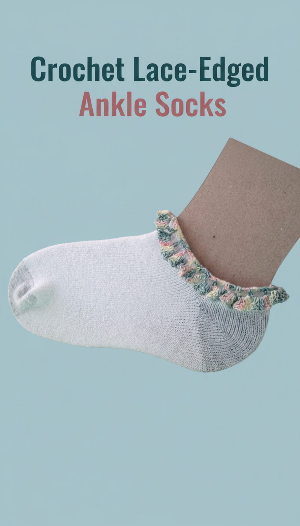 Crochet Lace-Edged Ankle Socks