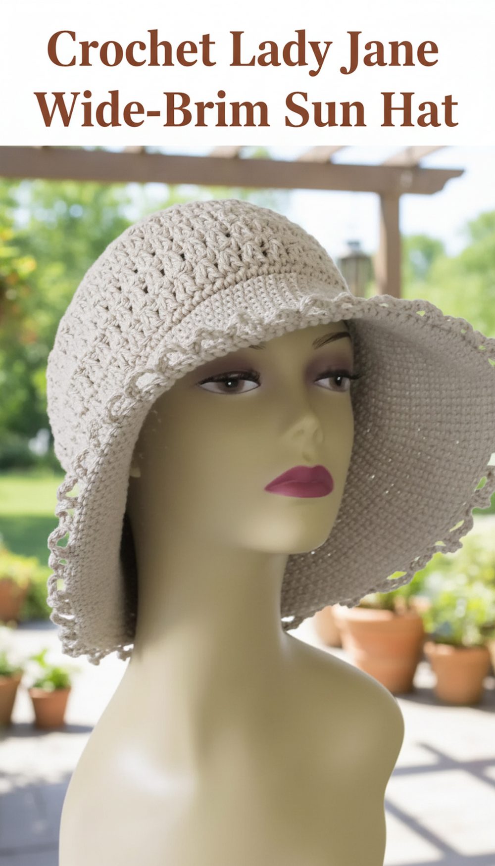 Crochet Lady Jane Wide-Brim Sun Hat