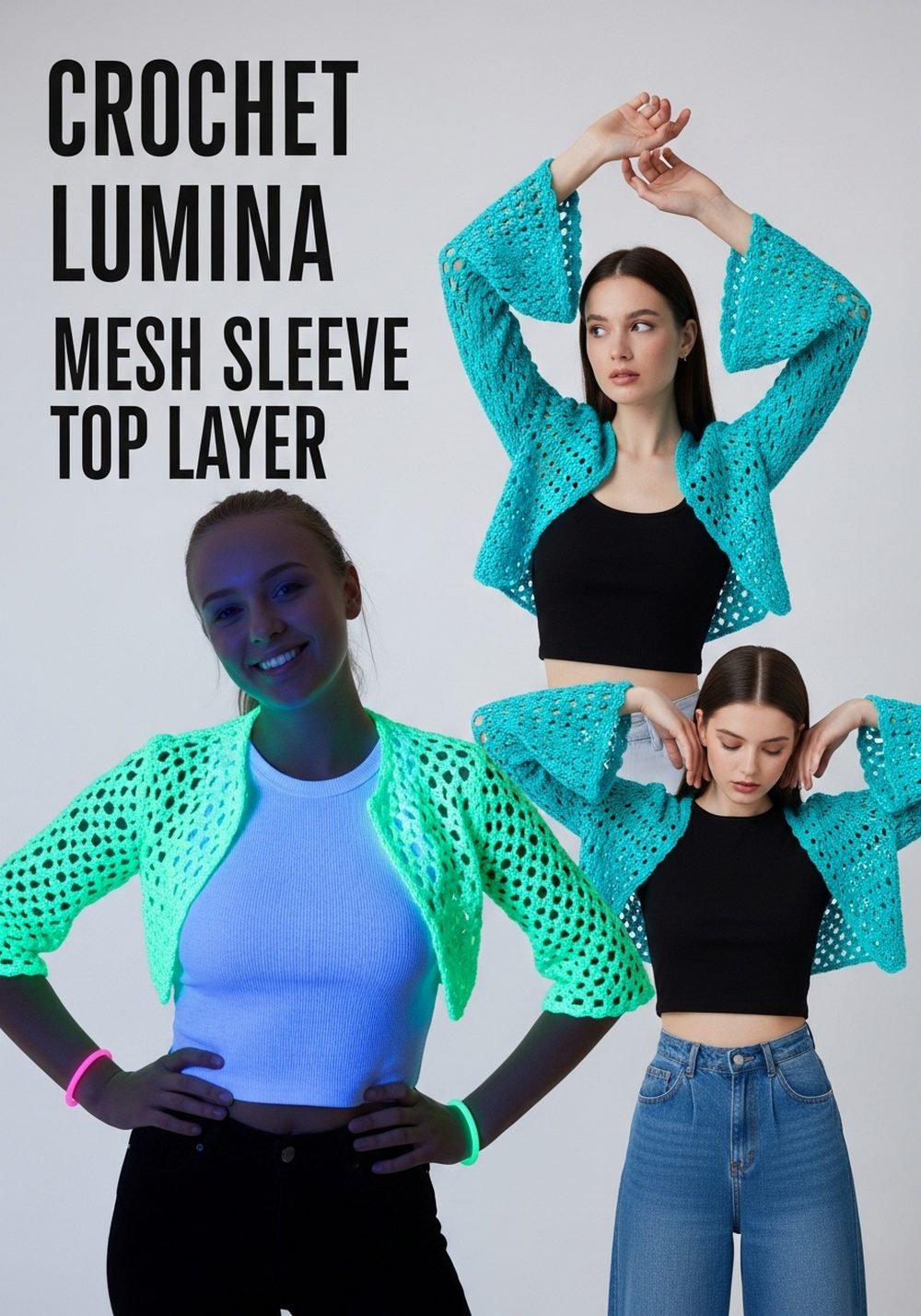Crochet Lumina Mesh Sleeve Top Layer