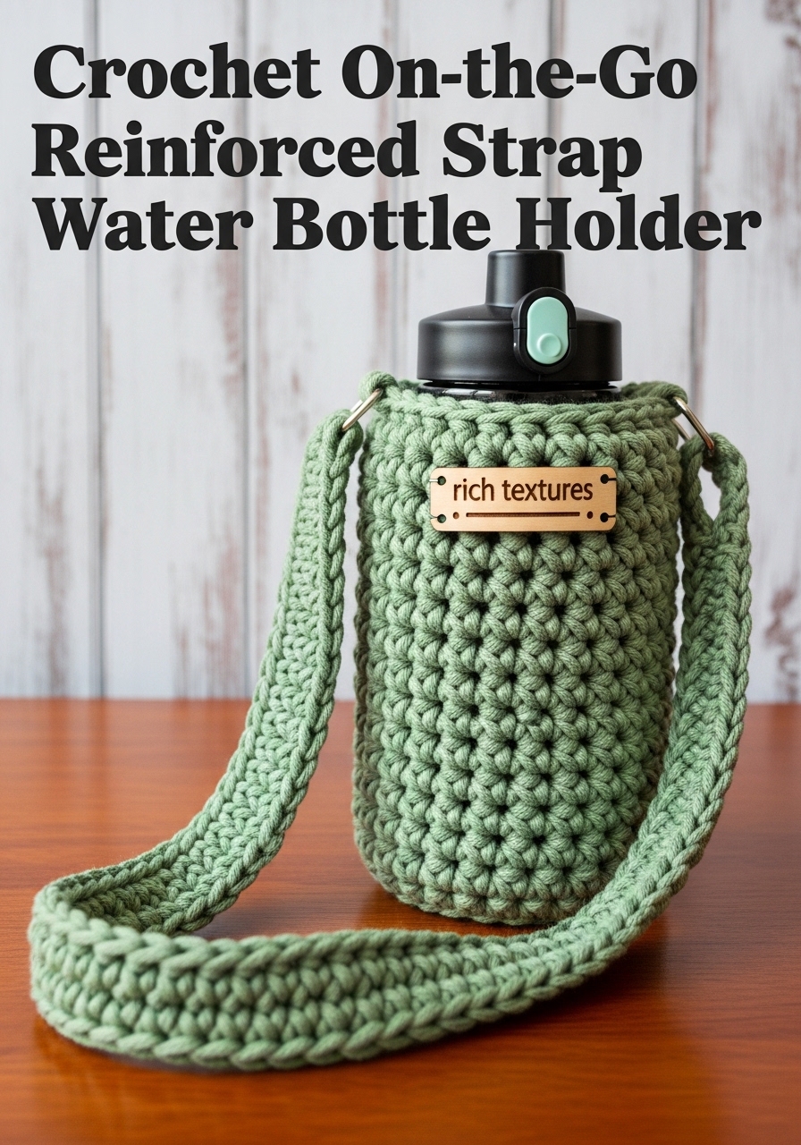 Crochet On-the-Go Reinforced Strap Water Bottle Holder