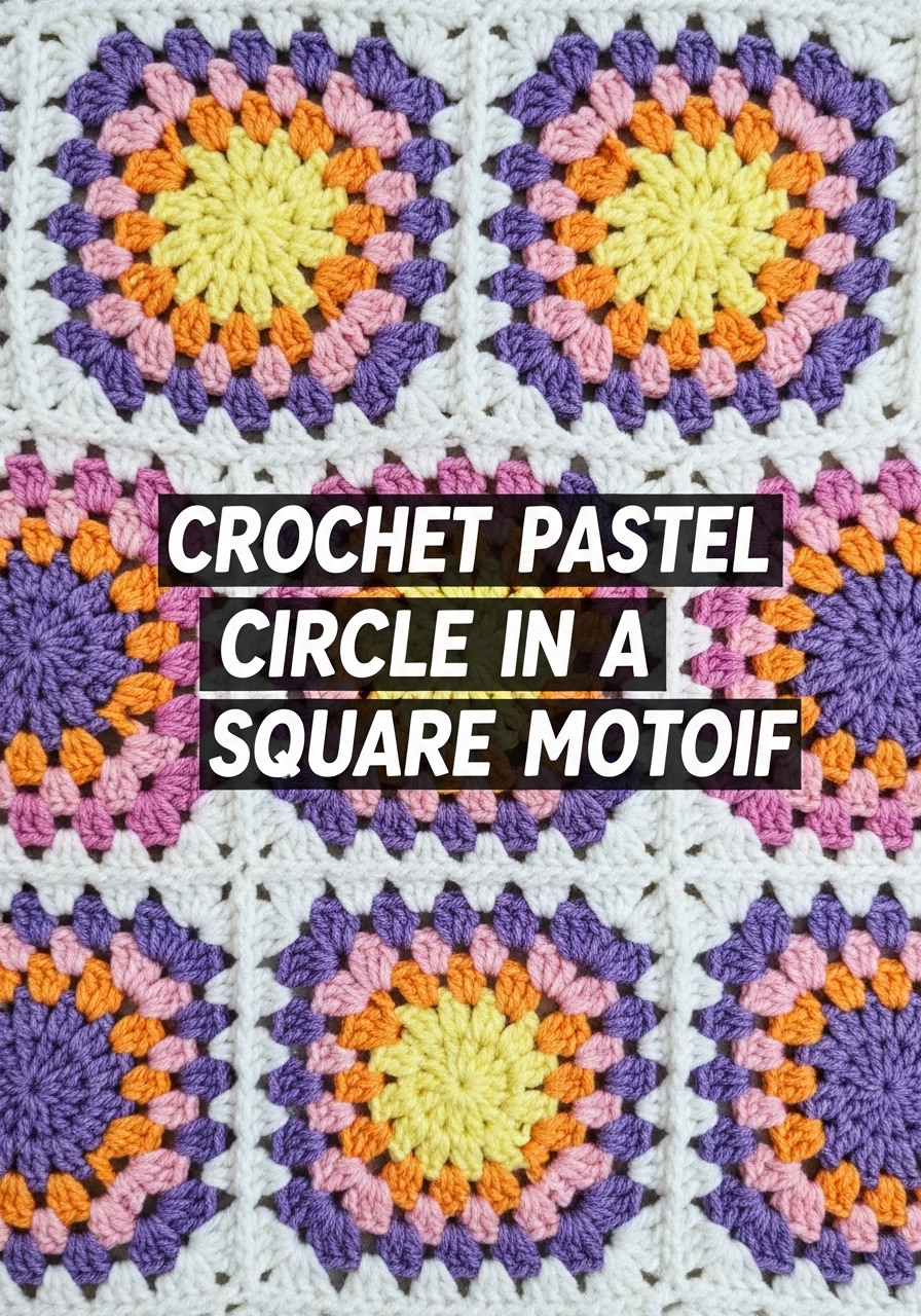 Crochet Pastel Circle in a Square Motif