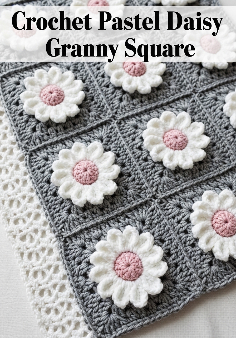 Crochet Pastel Daisy Granny Square