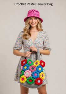 Crochet Pastel Flower Bag