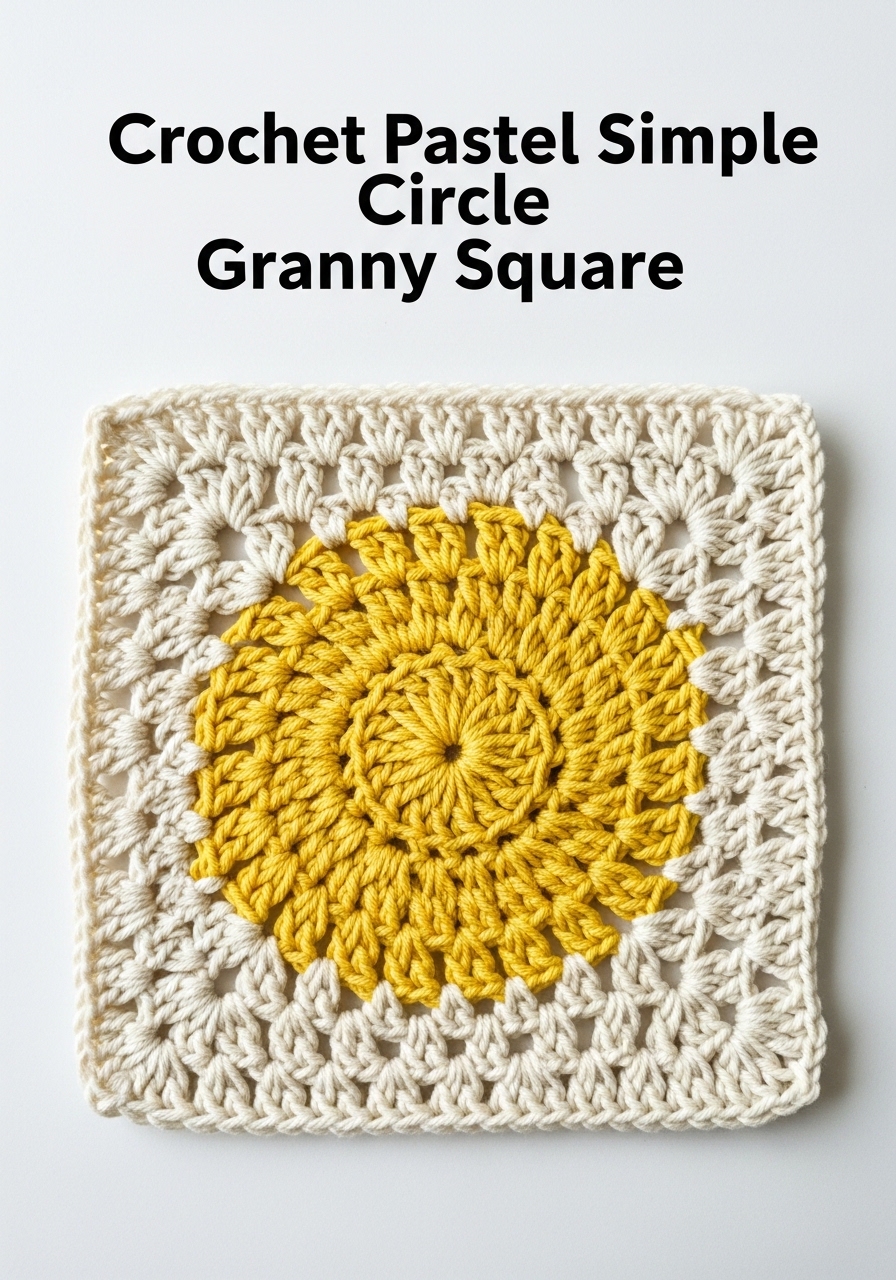 Crochet Pastel Simple Circle Granny Square