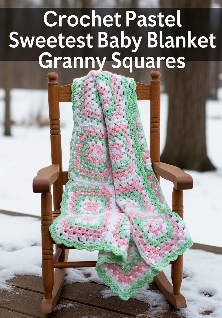 Crochet Pastel Sweetest Baby Blanket Granny Squares