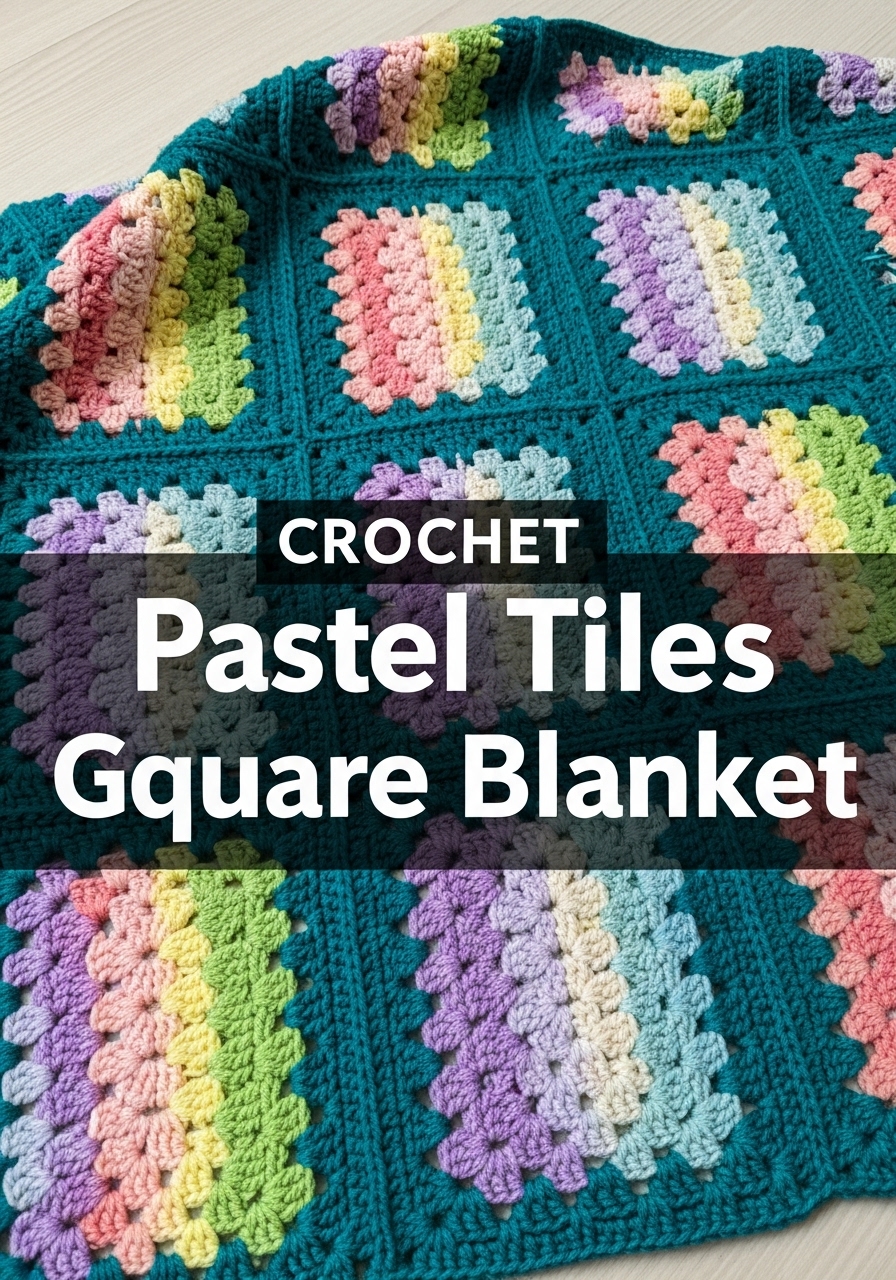 Crochet Pastel Tiles Granny Square Blanket
