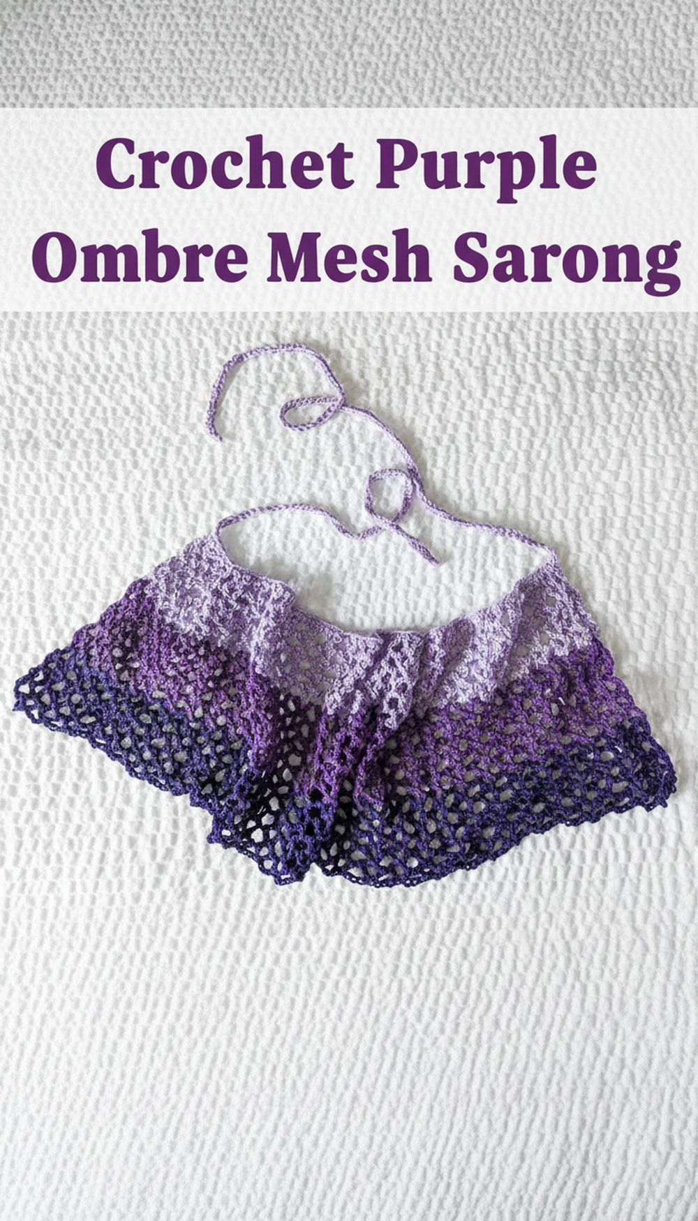 Crochet Purple Ombre Mesh Sarong