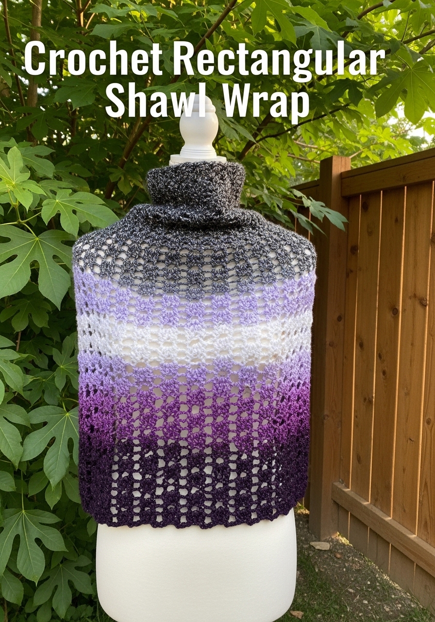 Crochet Rectangular Shawl Wrap
