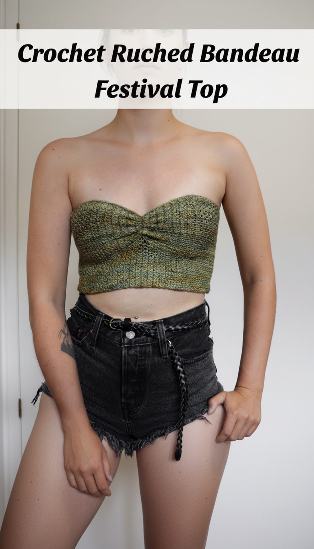 Crochet Ruched Bandeau Festival Top