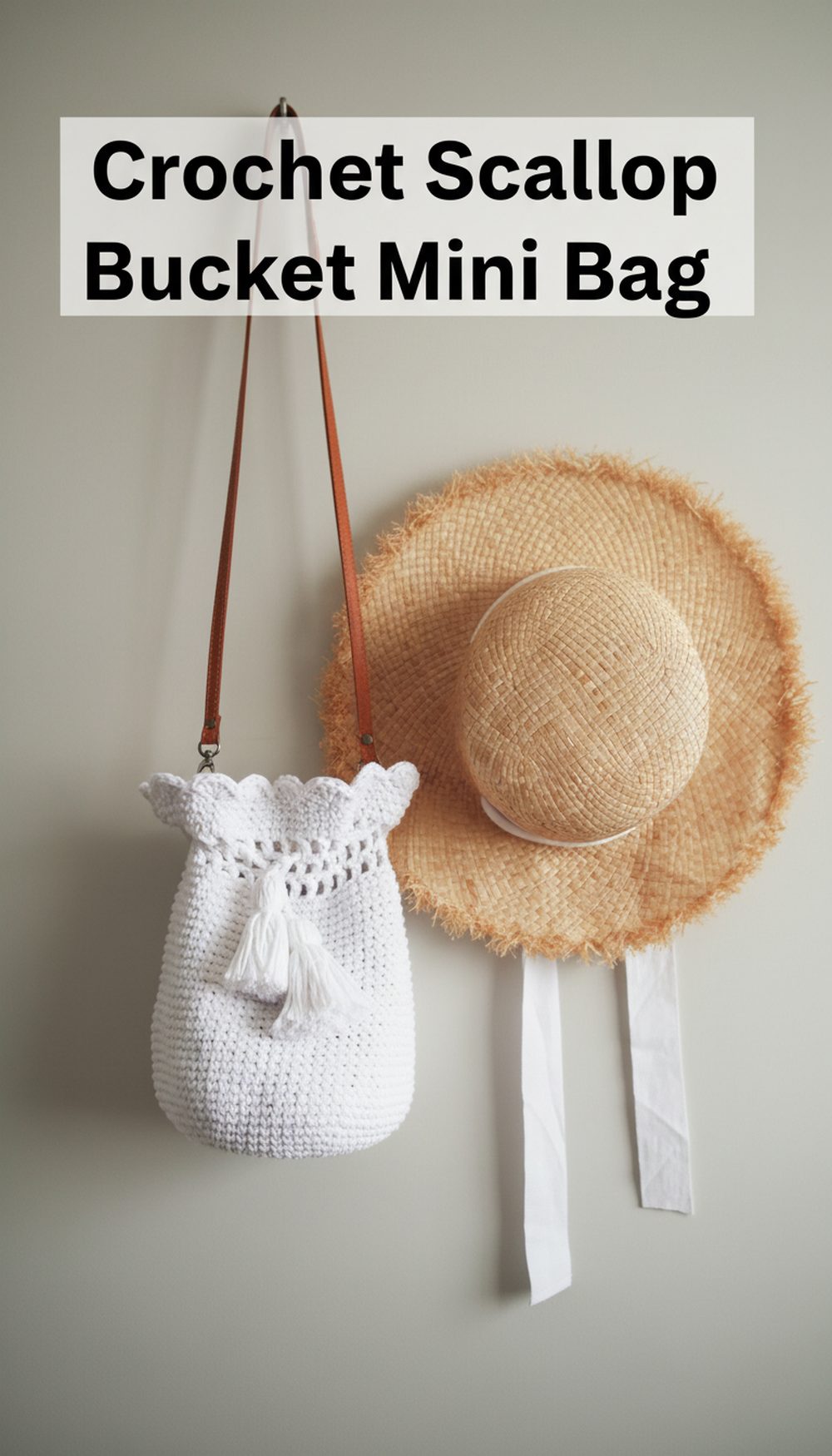 Crochet Scallop Bucket Mini Bag
