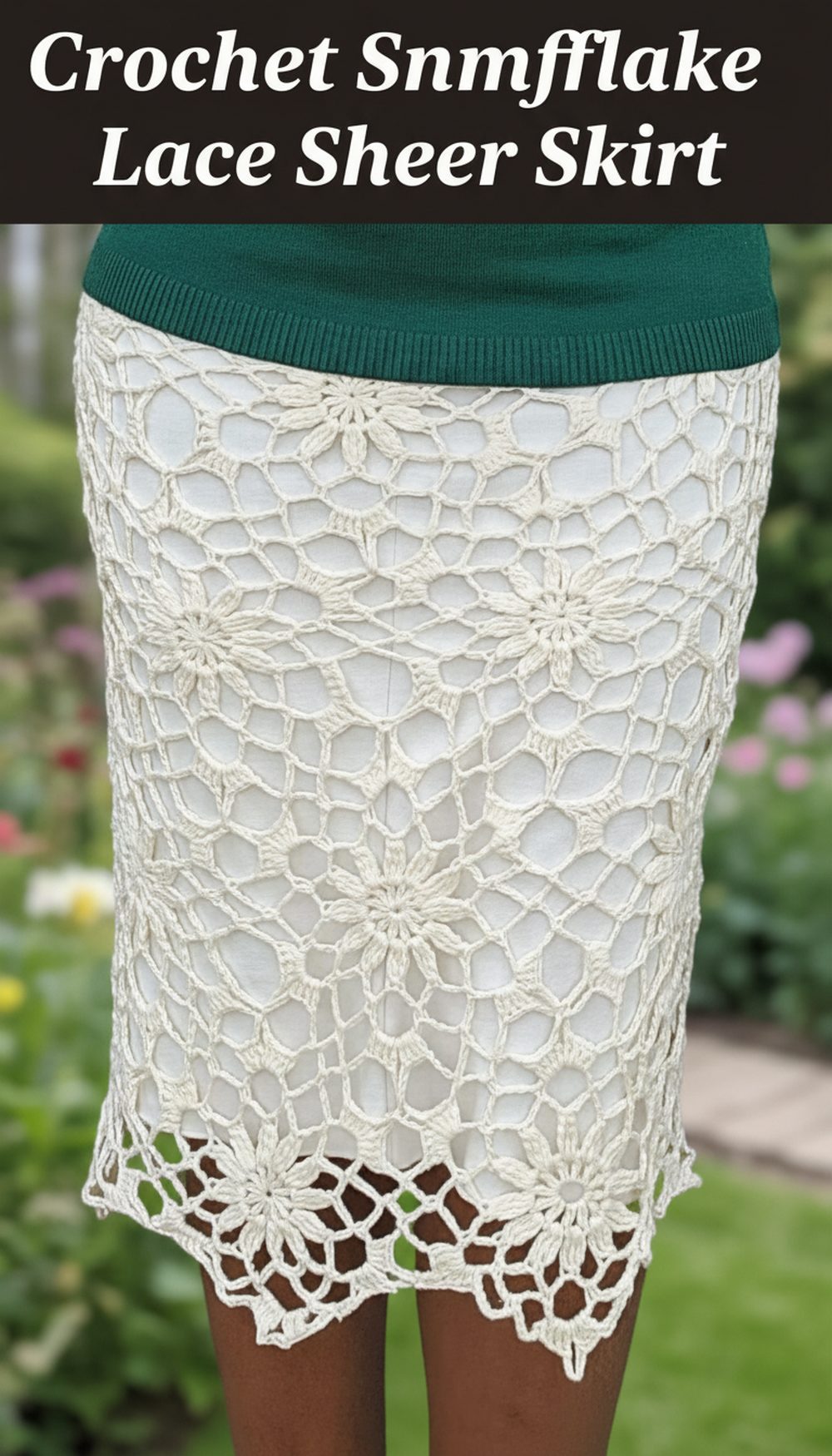 Crochet Snowflake Lace Sheer Skirt