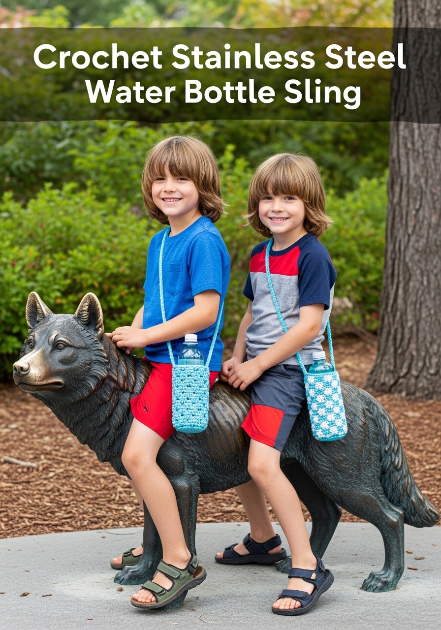 Crochet Stainless Steel Water Bottle Sling