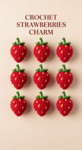 Crochet Strawberries Charm