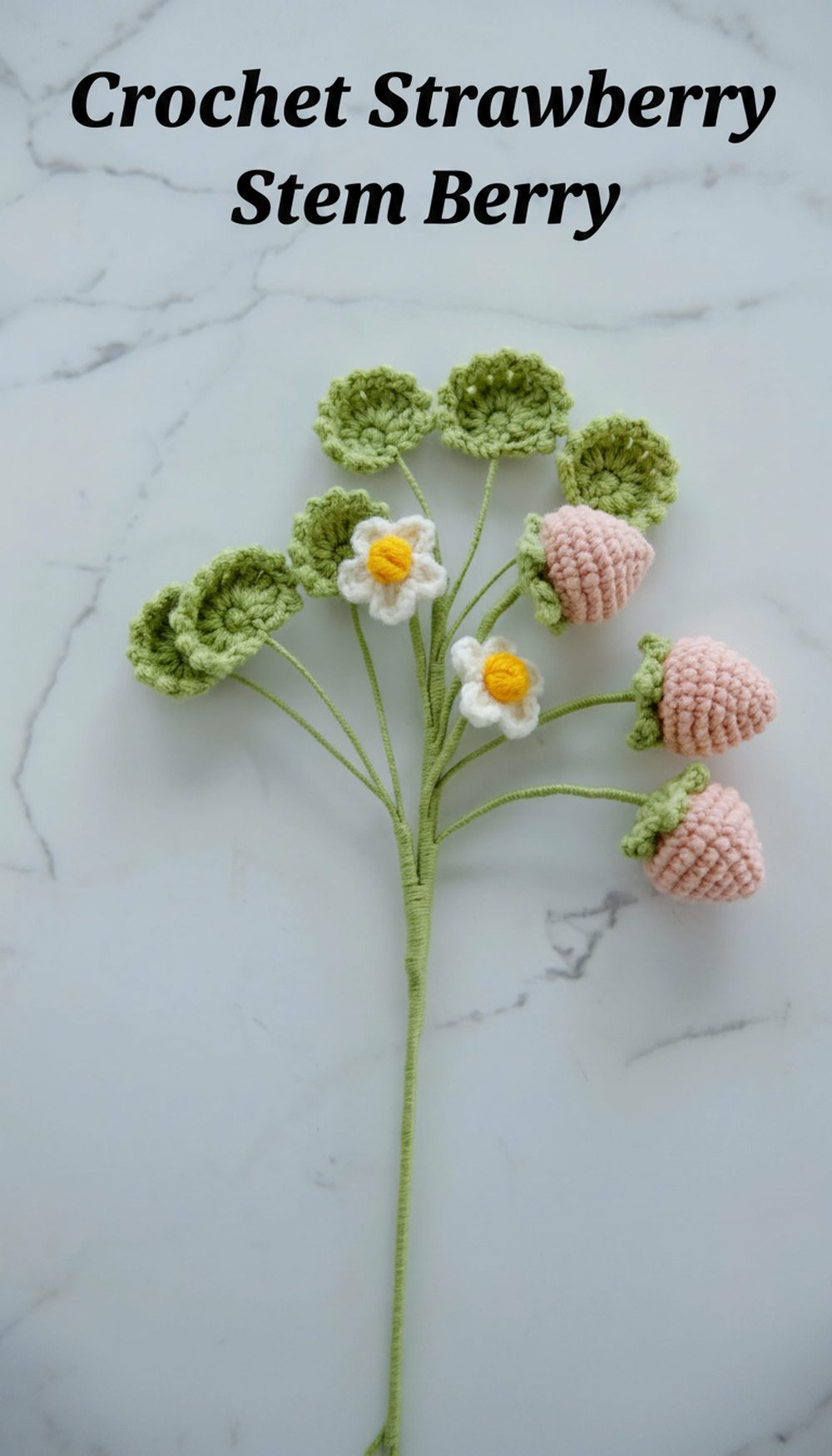 Crochet Strawberry Stem Berry