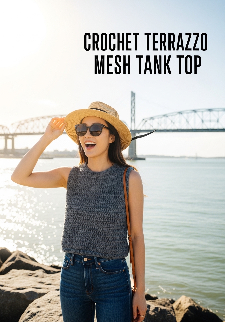 Crochet Terrazzo Mesh Tank Top