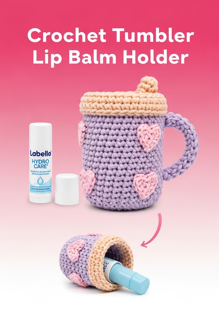 Crochet Tumbler Lip Balm Holder