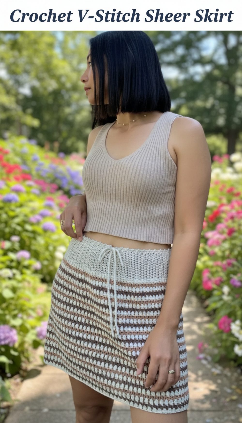 Crochet V-Stitch Sheer Skirt