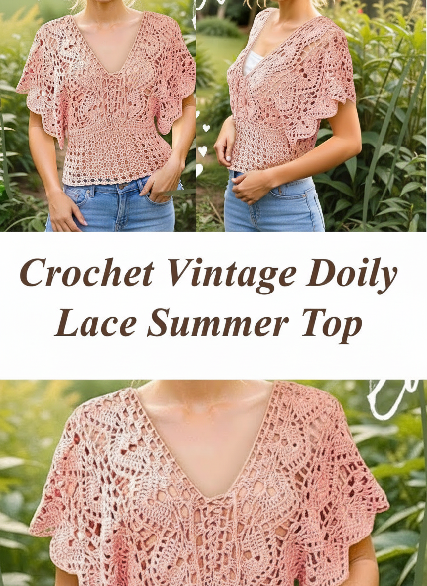 Crochet Vintage Doily Lace Summer Top
