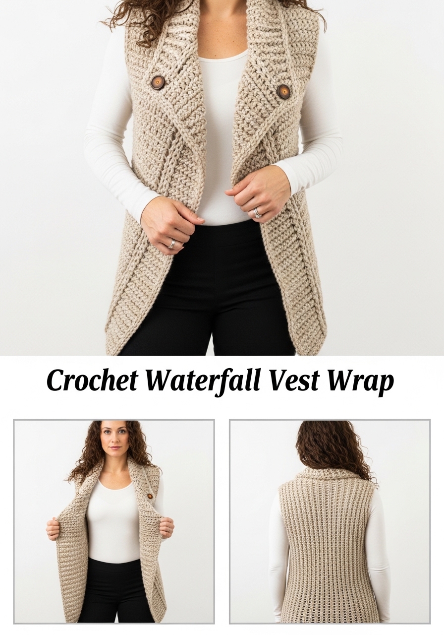 Crochet Waterfall Vest Wrap