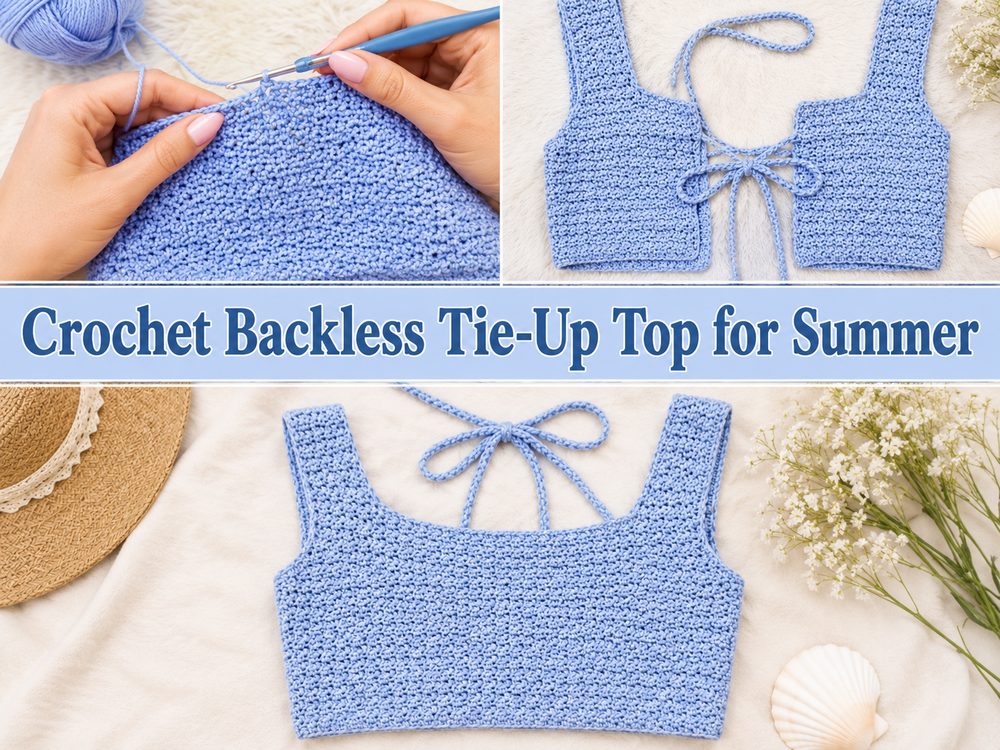 Crochet Backless Tie-Up Top for Summer s