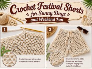 Crochet Festival Shorts for Sunny Days and Weekend Fun S
