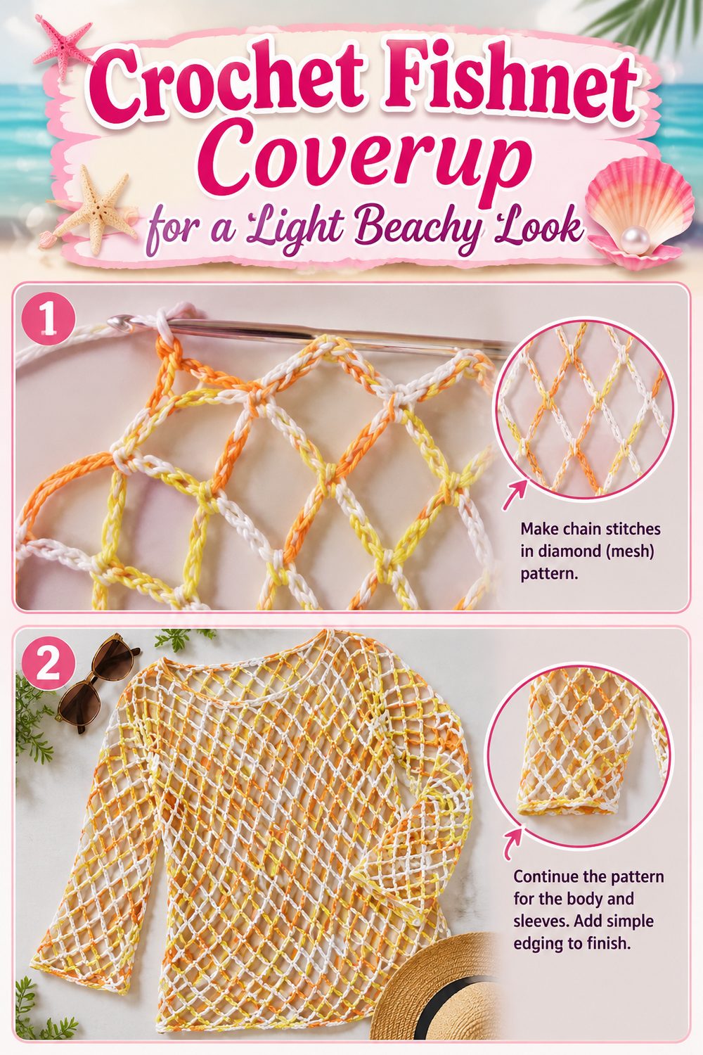 Crochet Fishnet Coverup for a Light Beachy Look