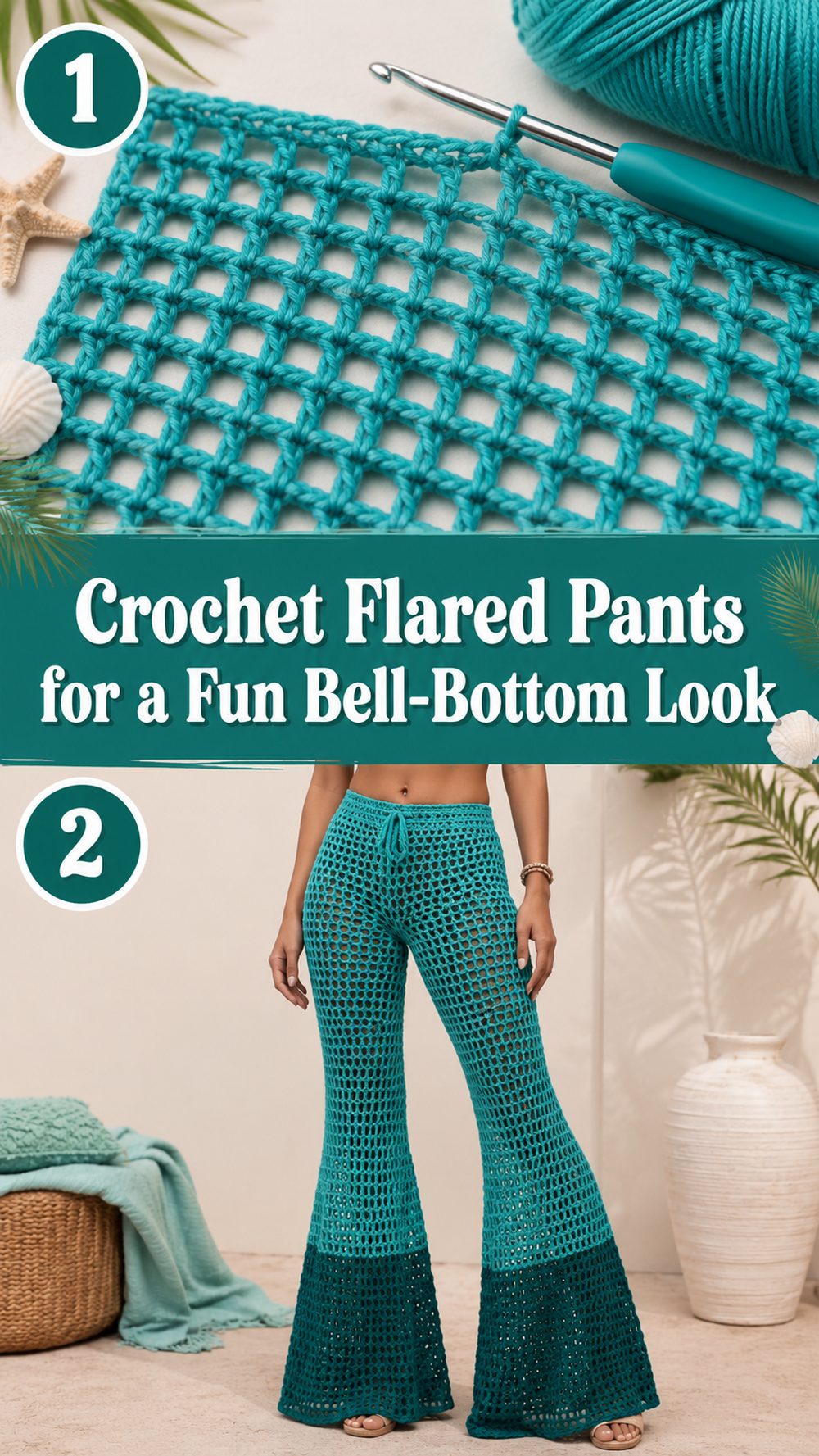Crochet Flared Pants for a Fun Bell-Bottom Look