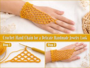 Crochet Hand Chain for a Delicate Handmade Jewelry Look z