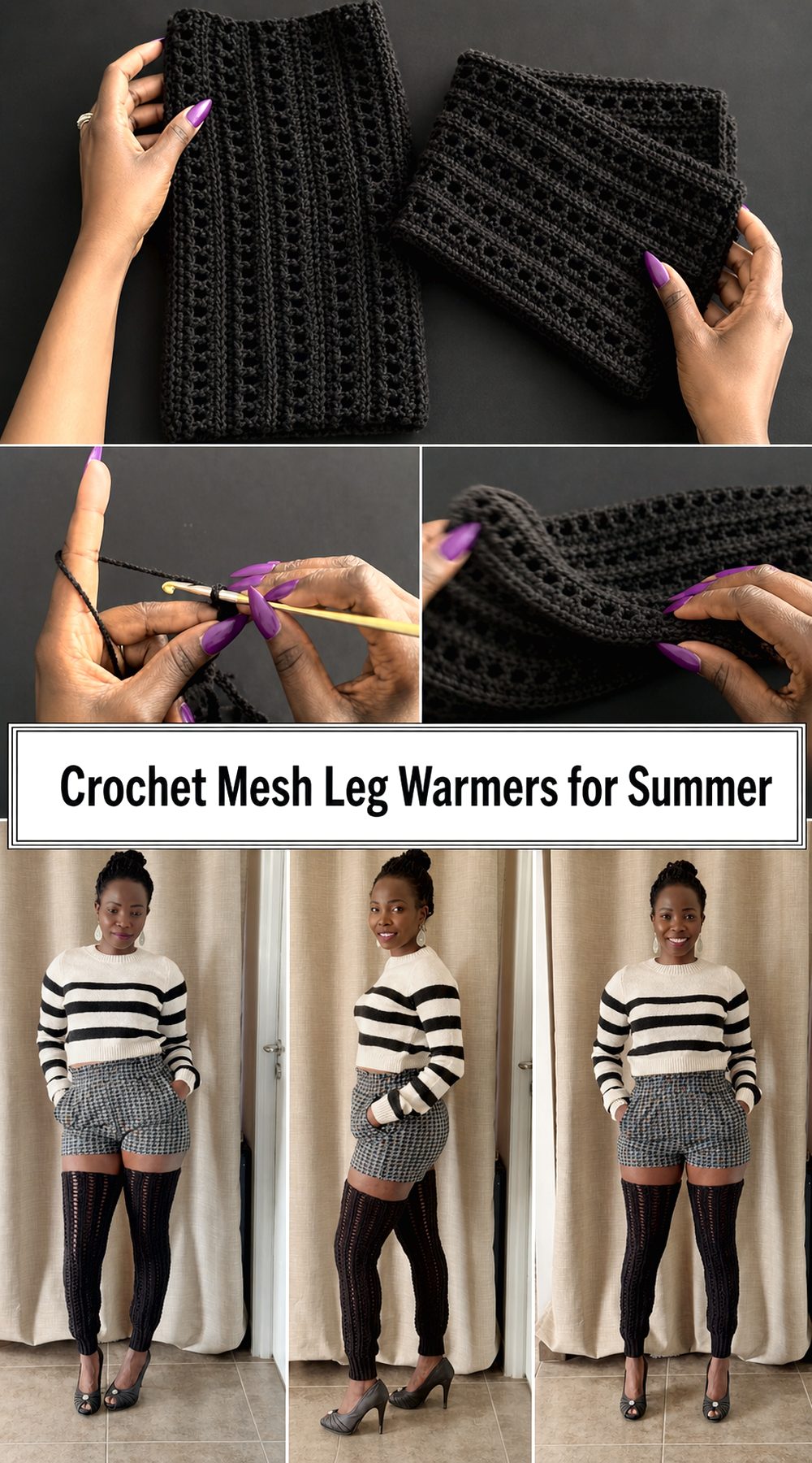 Crochet Mesh Leg Warmers for Summer