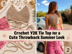 Crochet Y2K Tie Top for a Cute Throwback Summer Look s