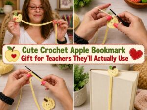 Cute Crochet Apple Bookmark Gift for Teachers They’ll Actually Use1