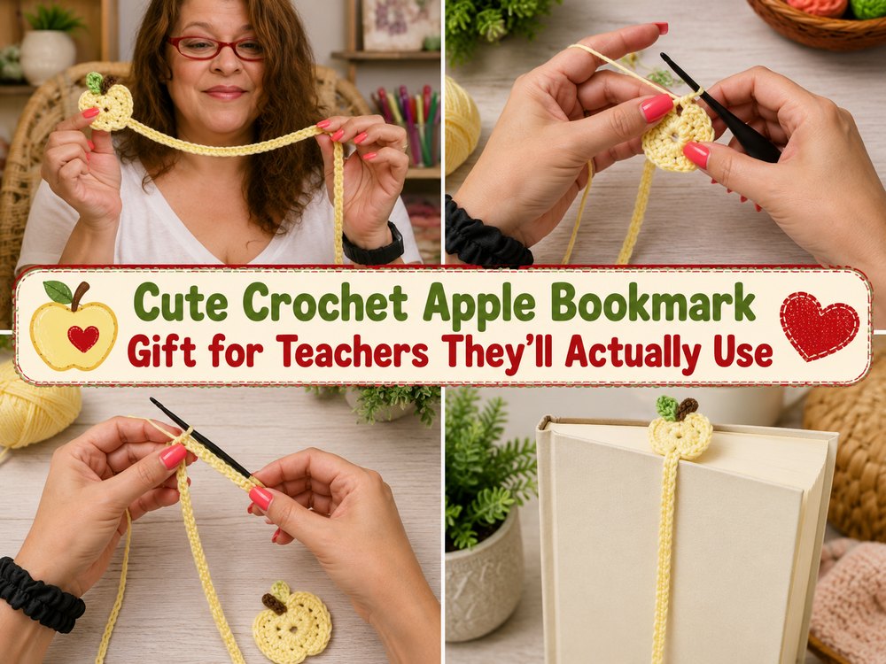 Cute Crochet Apple Bookmark Gift for Teachers They’ll Actually Use1