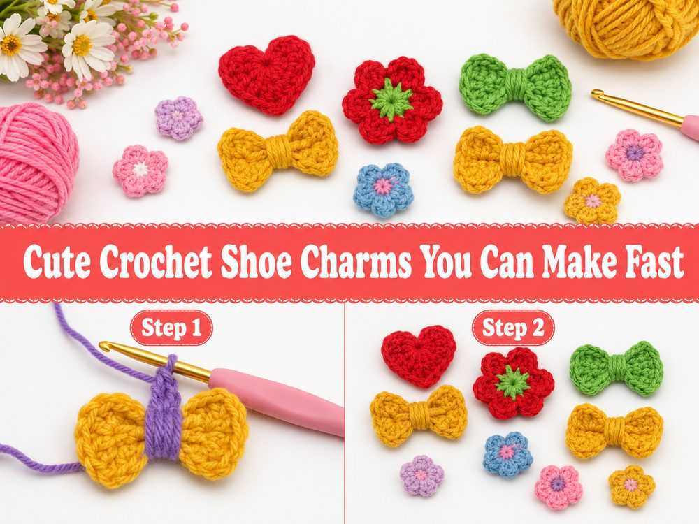 Cute Crochet Shoe Charms You Can Make Fast z