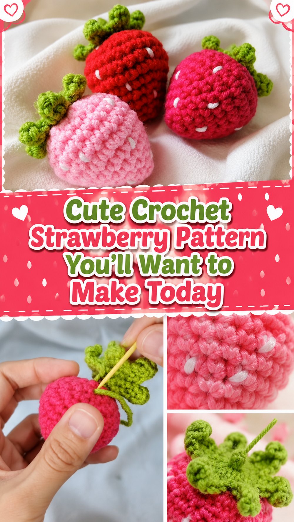Cute Crochet Strawberry Pattern You’ll Want to Make Today