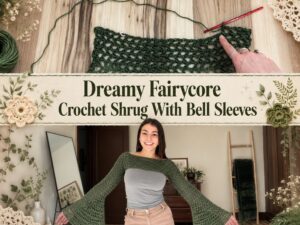 Dreamy Fairycore Crochet Shrug With Bell Sleeves1