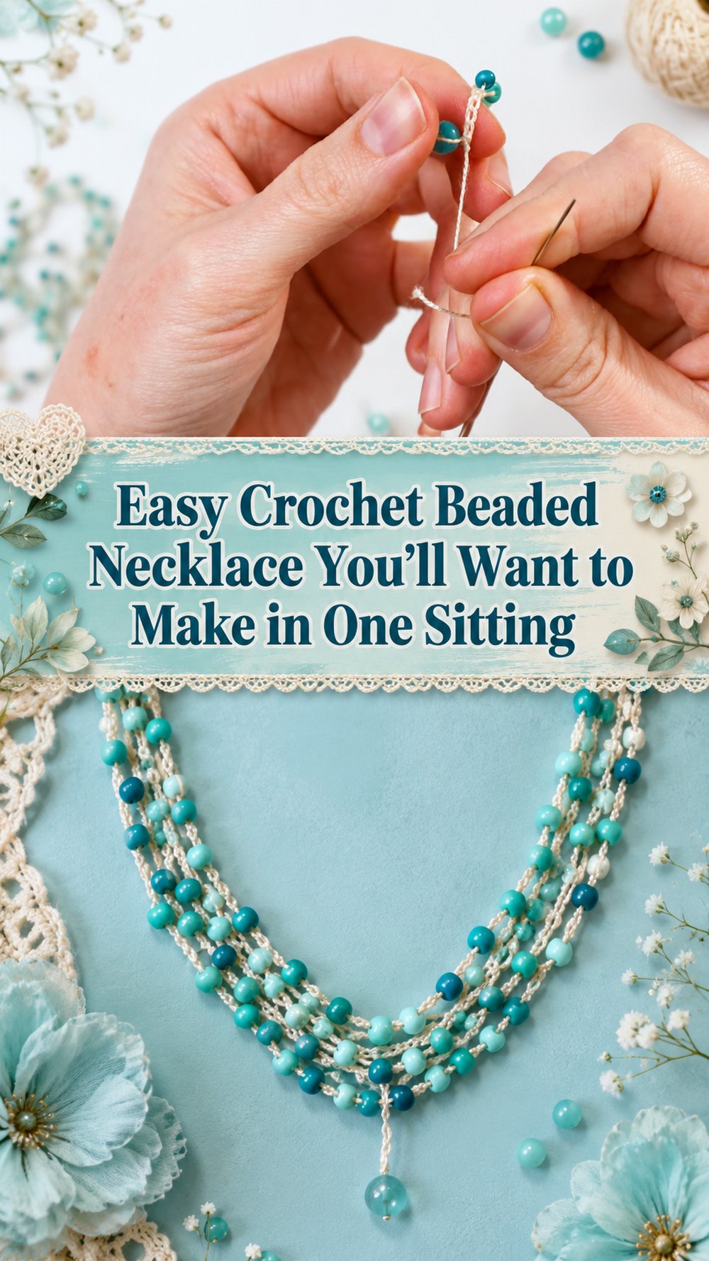 Easy Crochet Beaded Necklace You’ll Want to Make in One Sitting