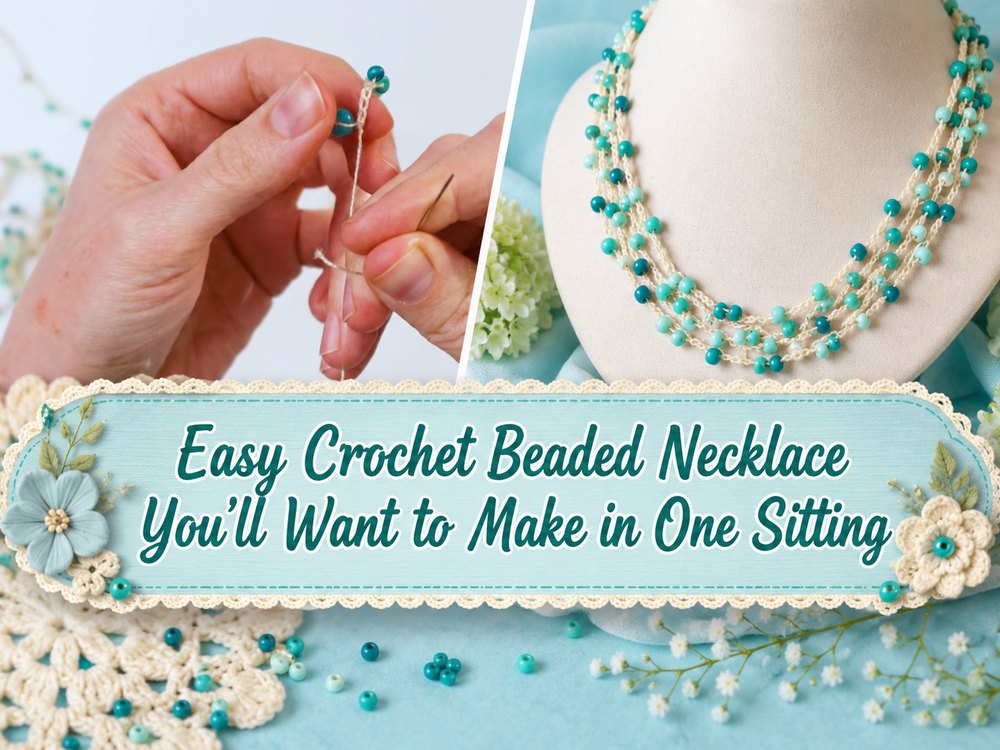 Easy Crochet Beaded Necklace You’ll Want to Make in One Sitting1